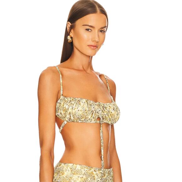 Camila Coelho Bellora Bralette in Yellow Butterfly NWOT Size Small - Picture 2 of 3
